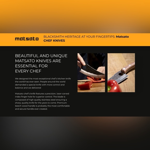 BNIB Gift Set Matsato Chef Knife - Picture 7 of 11